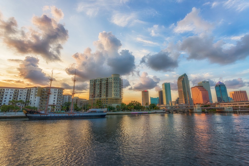 Tampa Skyline and the Jose Gasparilla