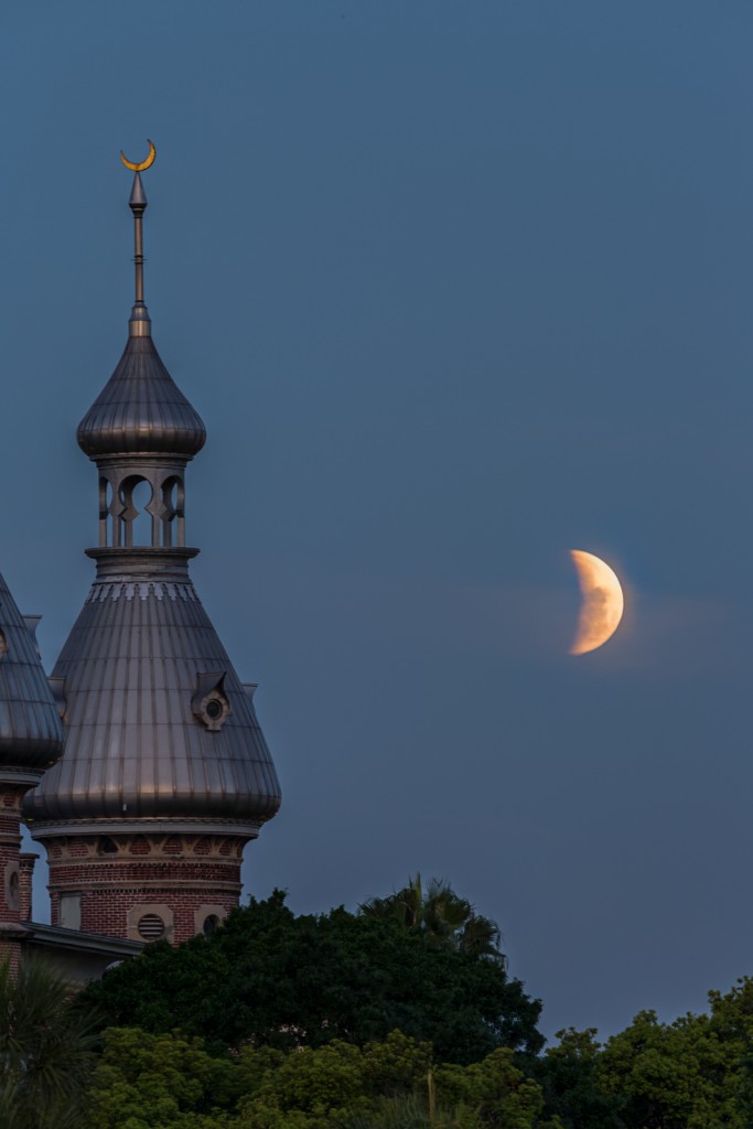 Lunar Eclipse over University of Tampa 4, Tampa, Florida