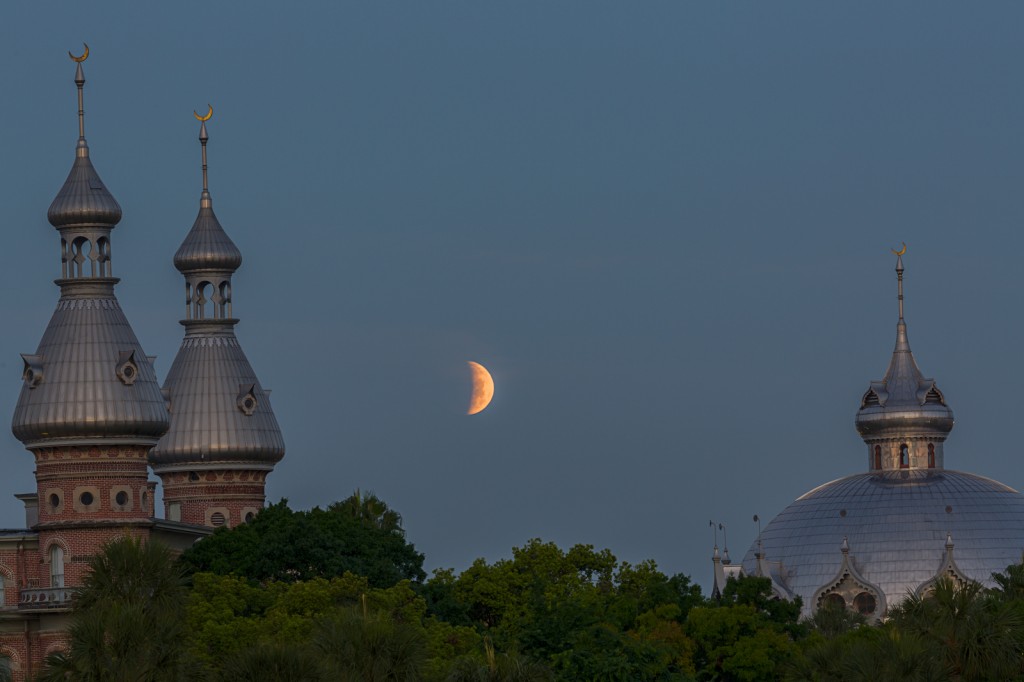 Lunar Eclipse over University of Tampa 5, Tampa, Florida