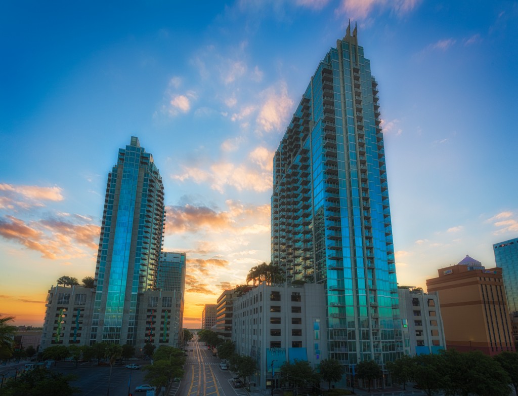 Skypoint and Element at Dawn, Tampa, Florida