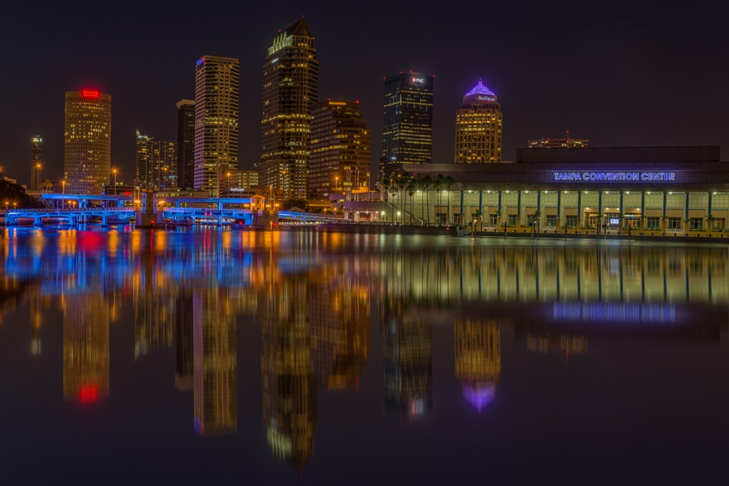 Tampa Skyline Tight Reflection 4_3_15, Tampa, Florida