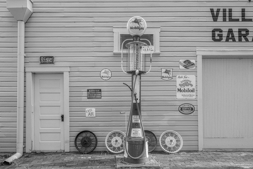 Gas Pump BW - Heritage Village - Largo, Florida