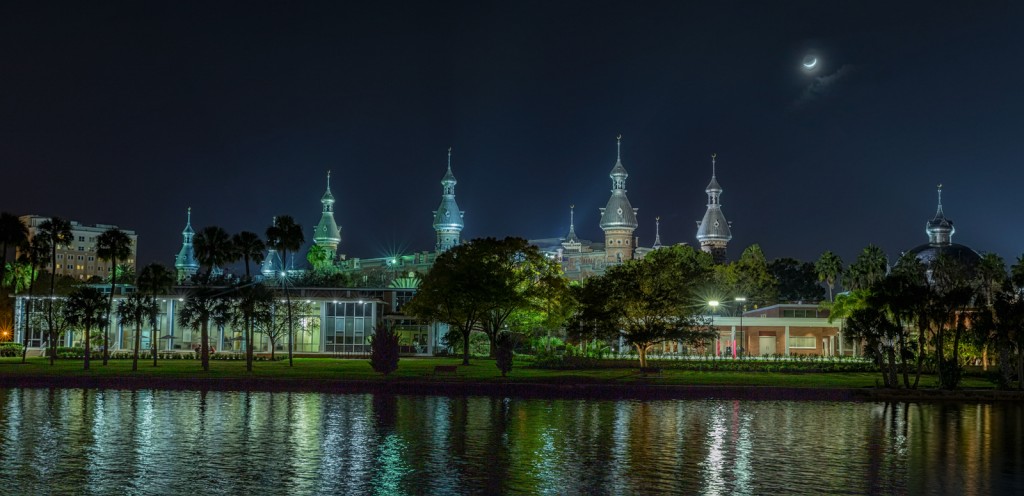 Crescent Moon over the University of Tampa, Tampa, Florida
