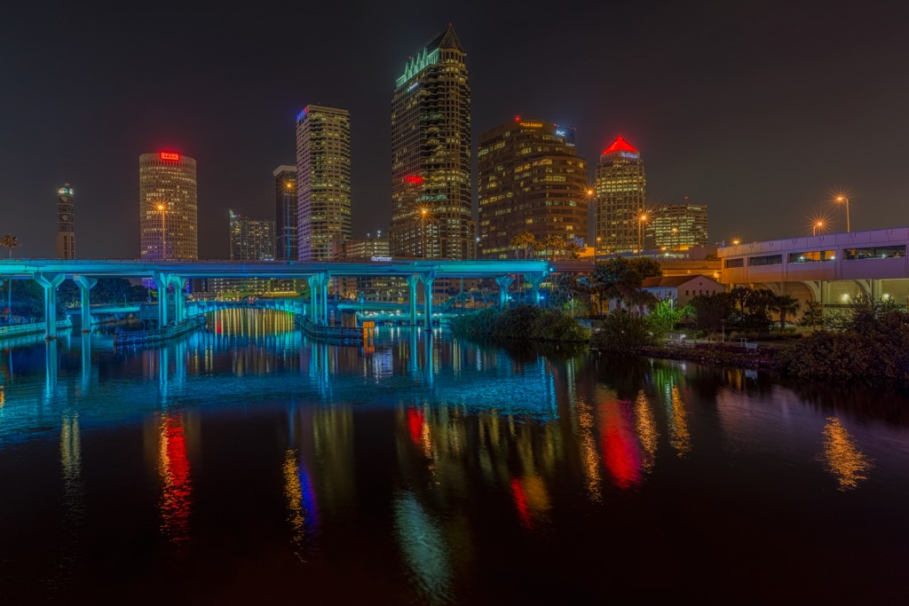 Platt Street Bridge Light Blue, Tampa, Florida