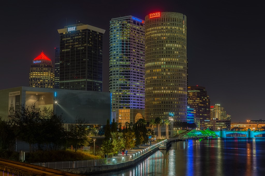 Tampa Riverwalk and Skyline, Tampa, Florida