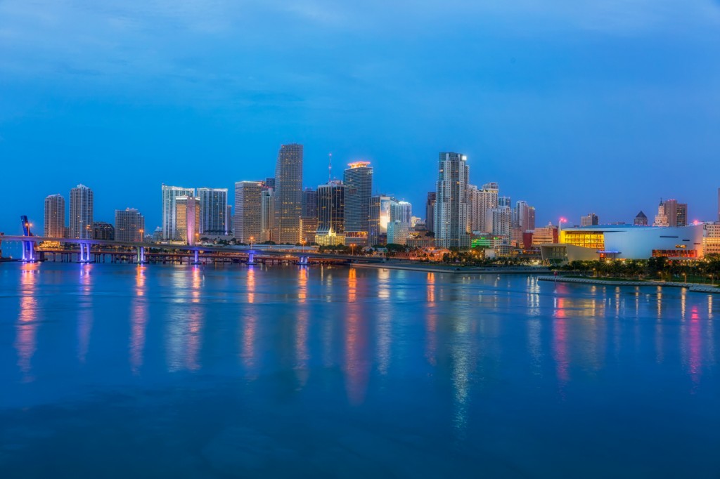 Miami Skyline Medium Blue Hour, Miami, Florida