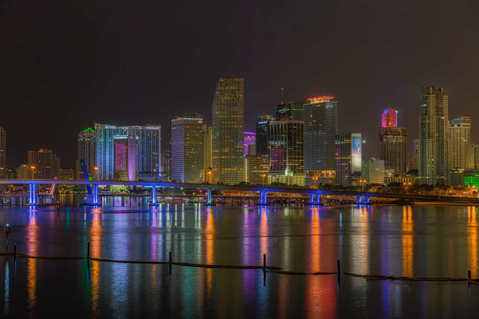 Miami Skyline Tight Before Dawn, Miami, Florida