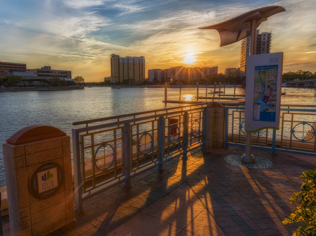 Tampa Riverwalk Sunset, Tampa, Florida