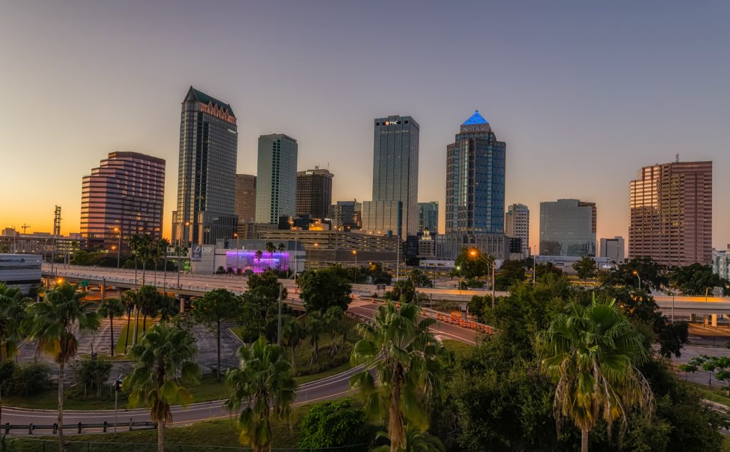 Sunset over the Selmon, Tampa, Florida