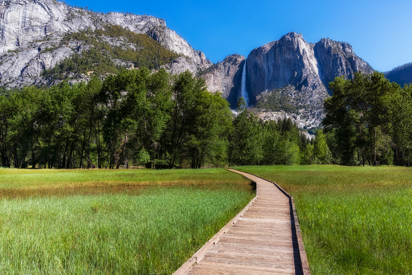 El Capitan and Upper Yosemite Falls, Yosemite National Park, California