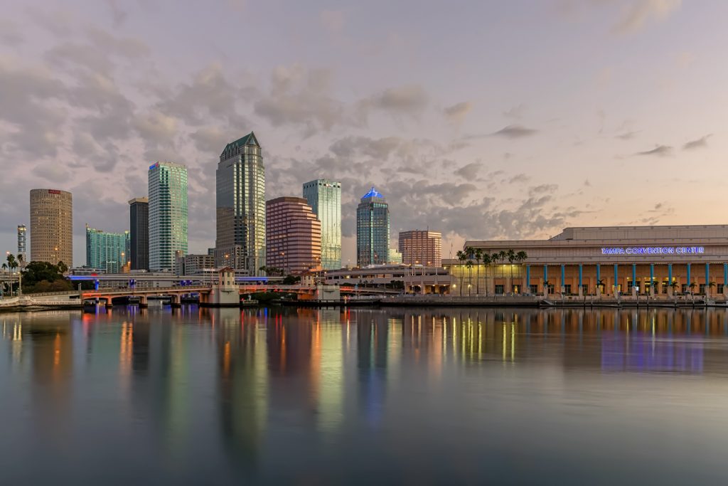 Tampa Convention Center Lights On, Tampa, Florida
