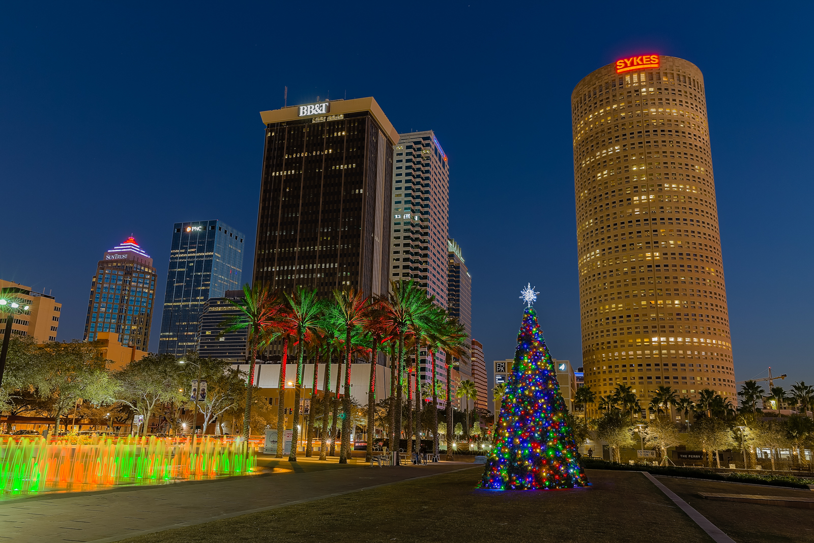 Tampa Christmas Tree Turned On, Tampa, Florida