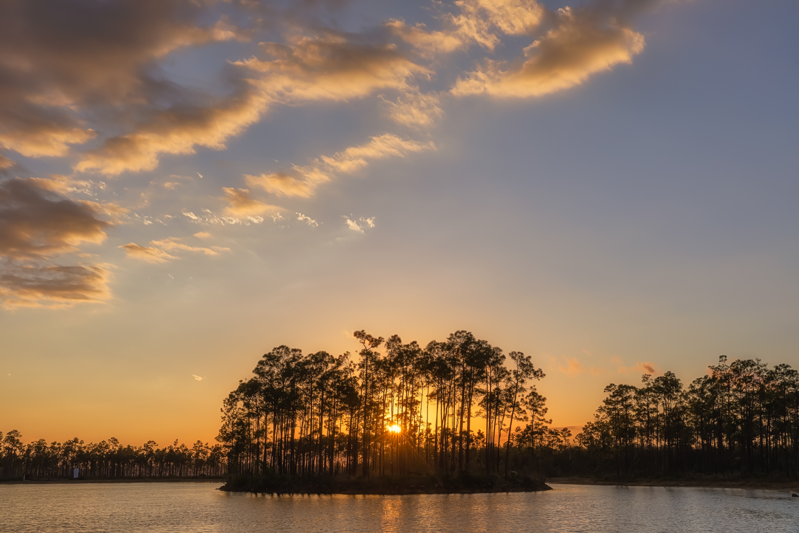 Long Pine Key Lake Sunset Clouds, Everglades National Park, Florida