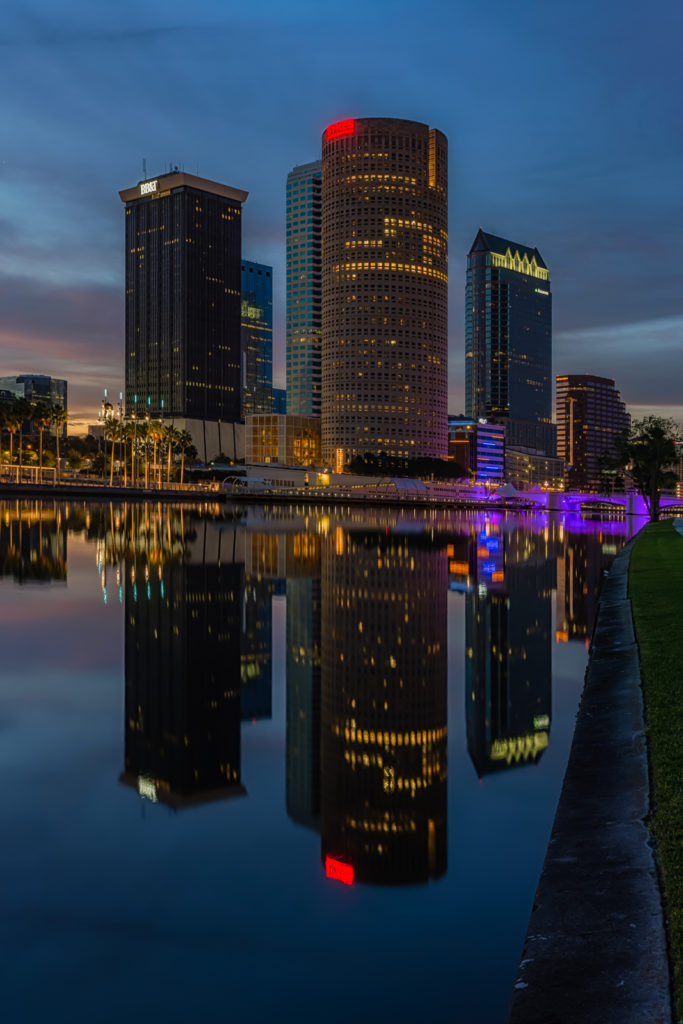 Calm and Clear Tampa Reflection Vertical, Tampa, Florida