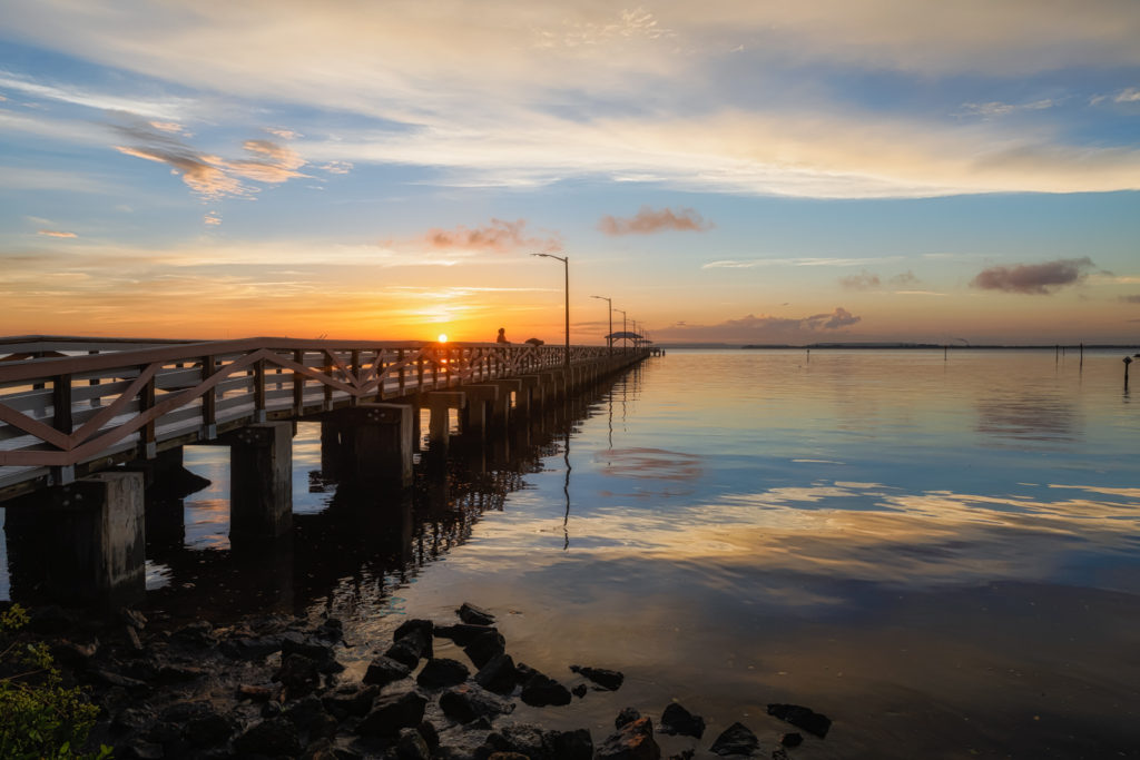 Sunrise at Ballast Point Pier, Tampa, Florida