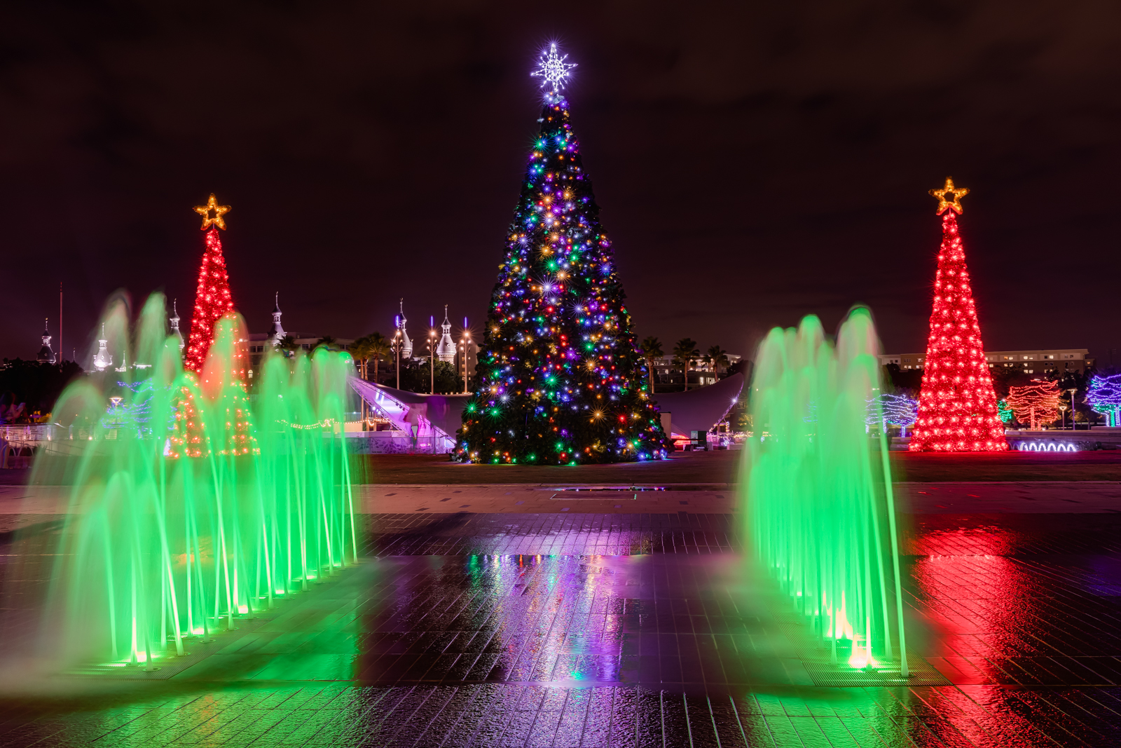 Christmas Tree Between the Fountains, Tampa, Florida