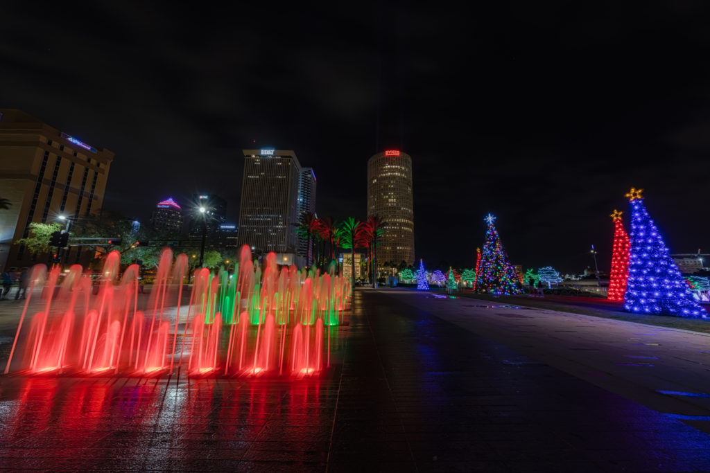 Fountains and Christmas Trees, Tampa, Florida