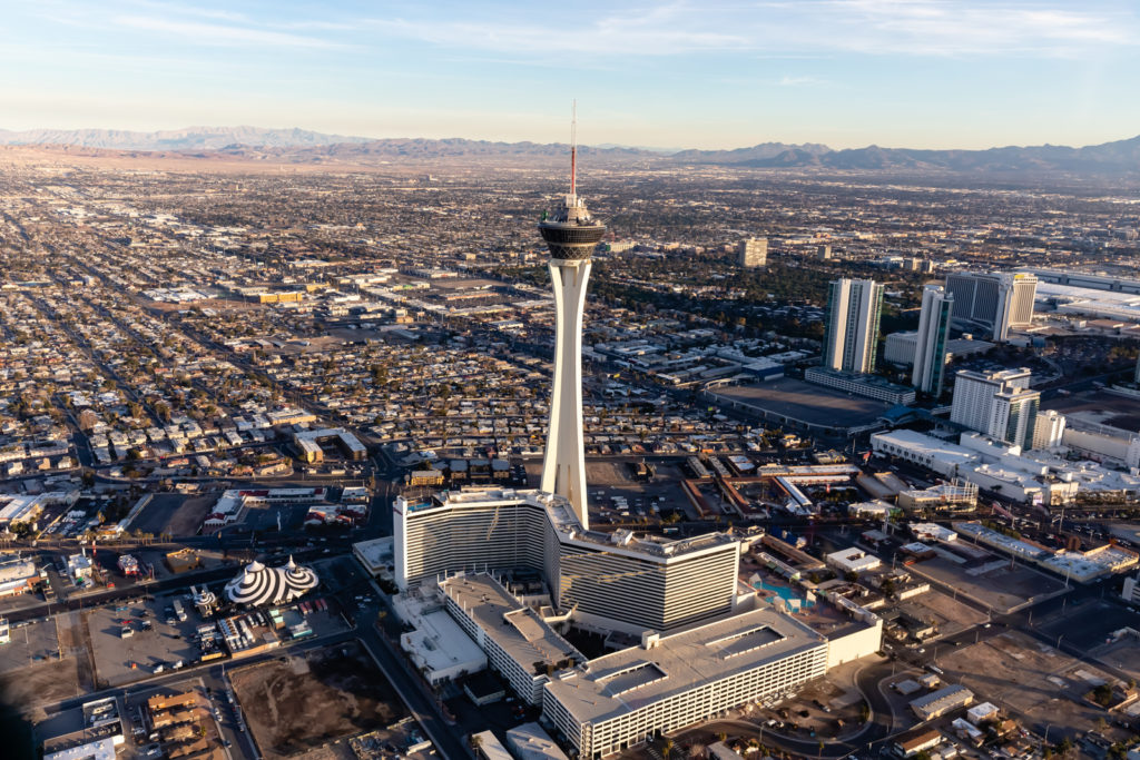 Stratosphere from Helicopter, Las Vegas, Nevada