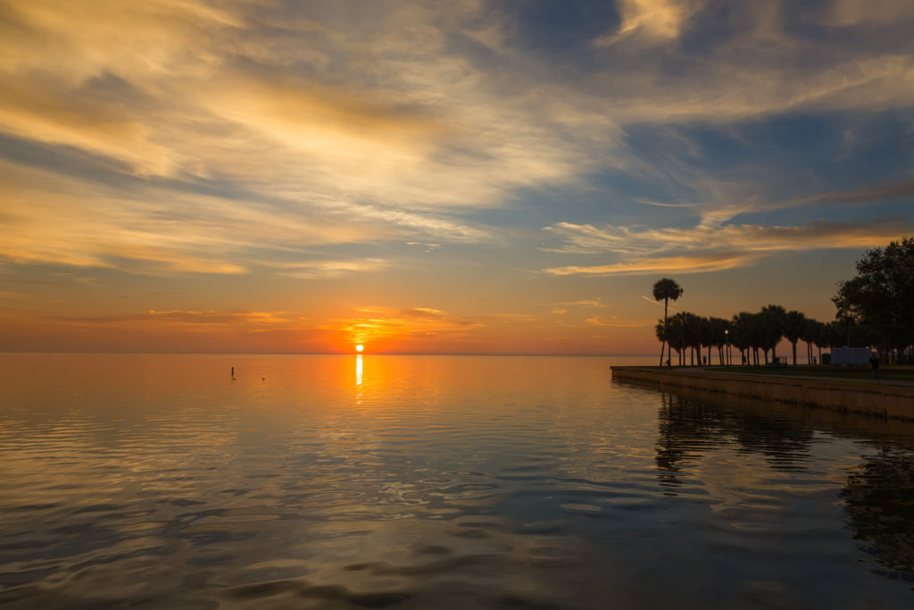Walking the Waterfront in St Pete at Sunrise, St Petersburg, Florida