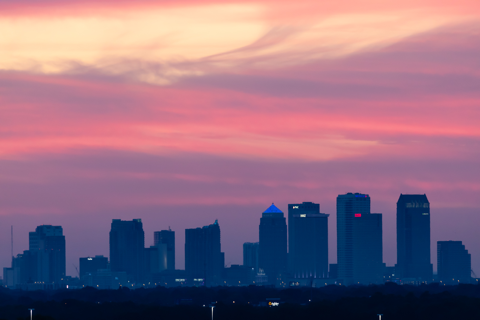 Sunday Sunrise Skyline, Tampa, Florida