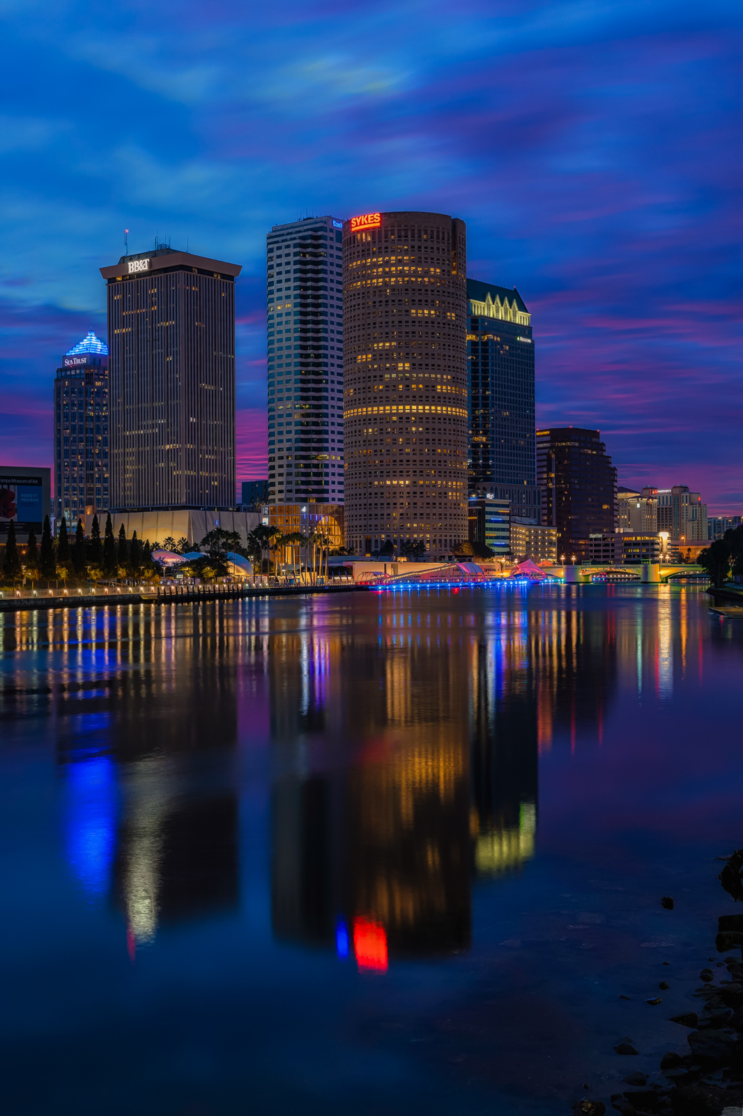 Tampa Tower Reflections Vertical