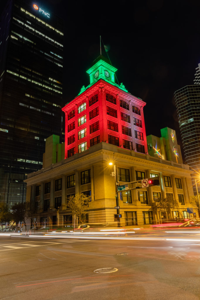 City Hall in Red and Green