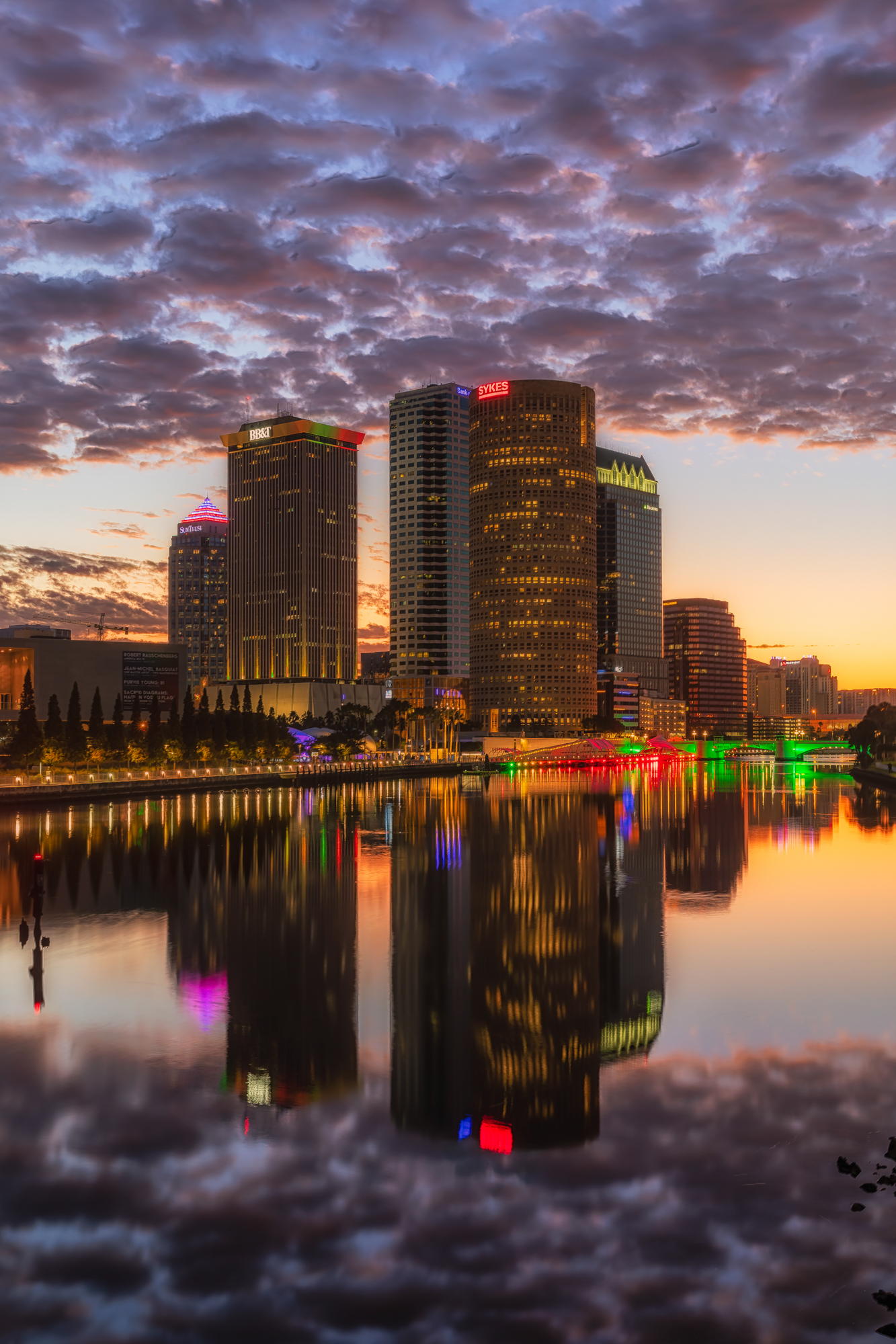 Tampa Sunrise Reflections Vertical
