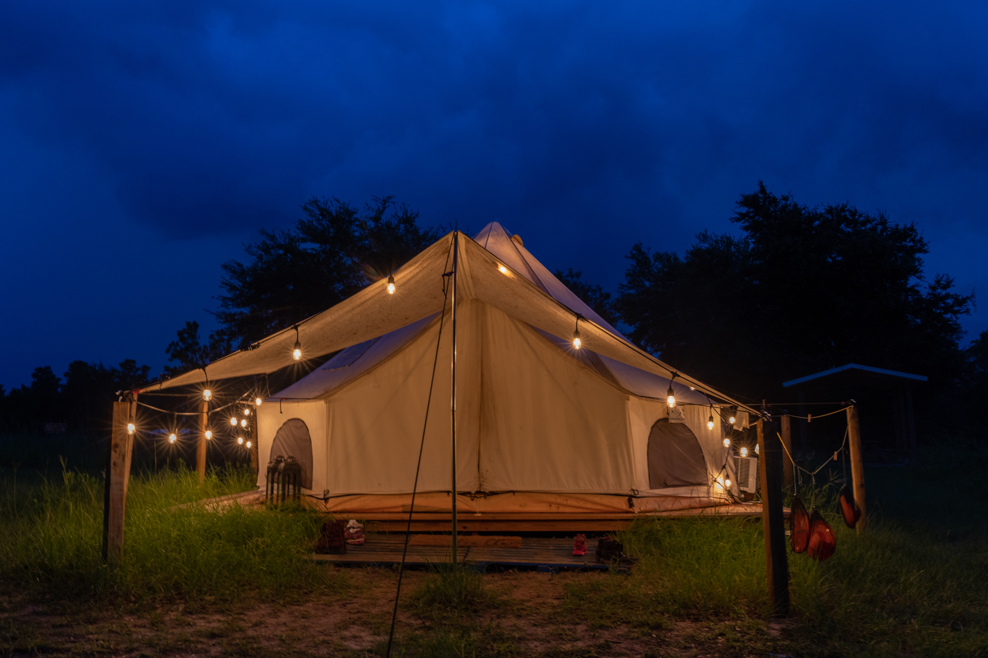 Glamping Tent at Night