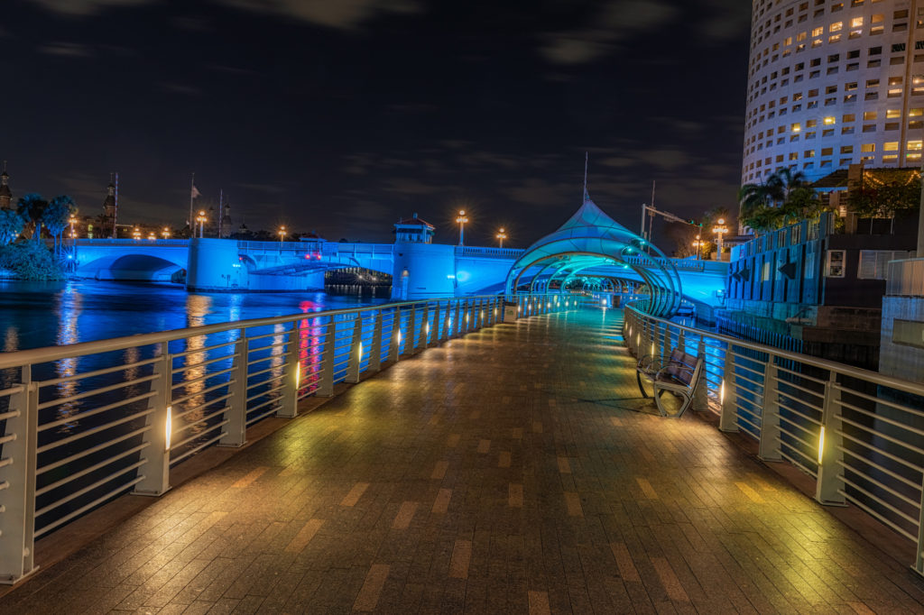 Tampa Riverwalk in Blue