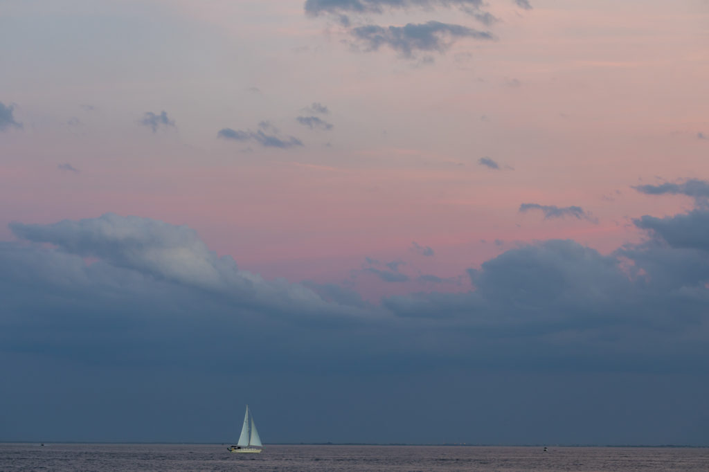 Sailboat with Pink Clouds