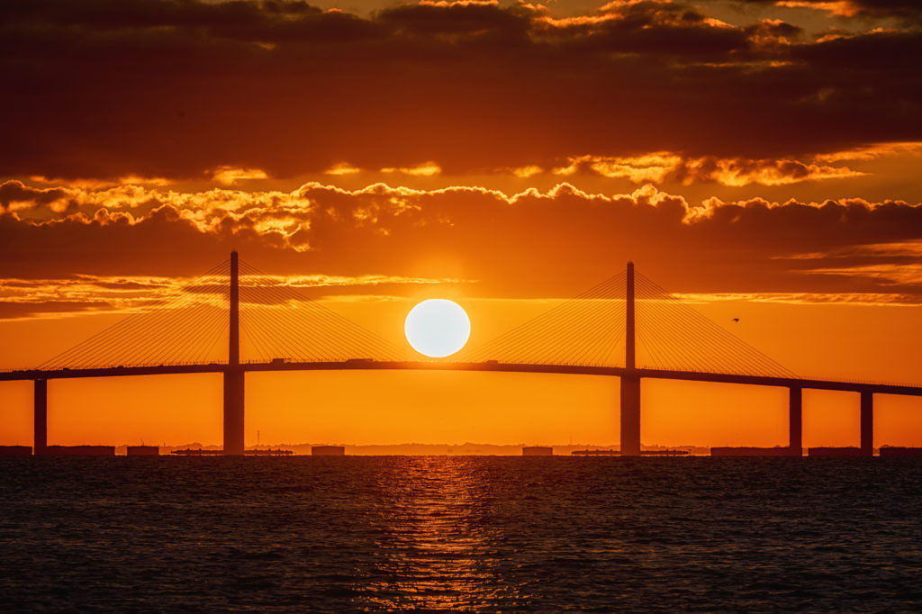 Sunrise Splitting the Skyway Bridge