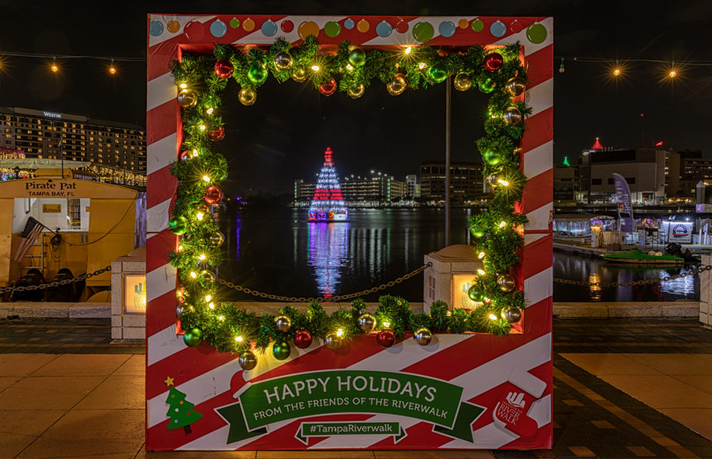 Tampa Riverwalk Christmas Framed