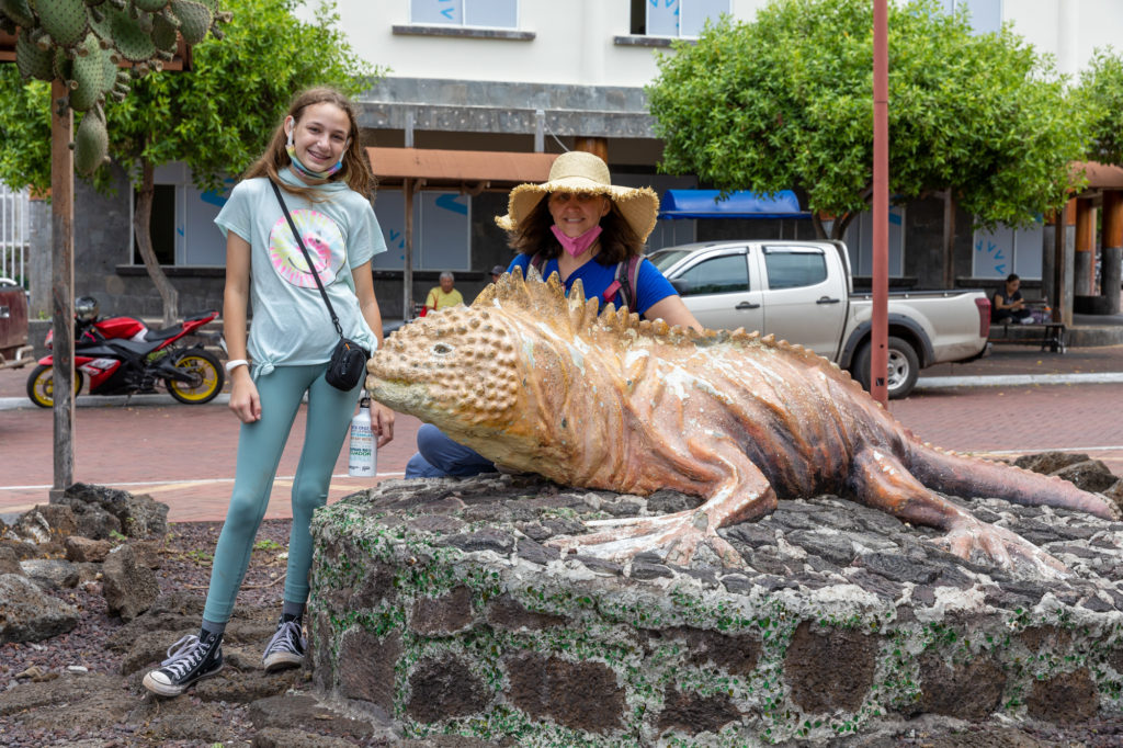 Posing with a big Iguana
