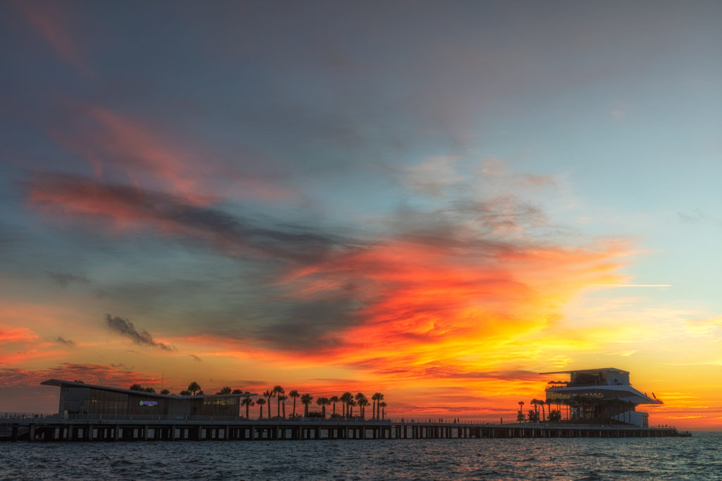 Really Fiery Clouds over St Pete Pier