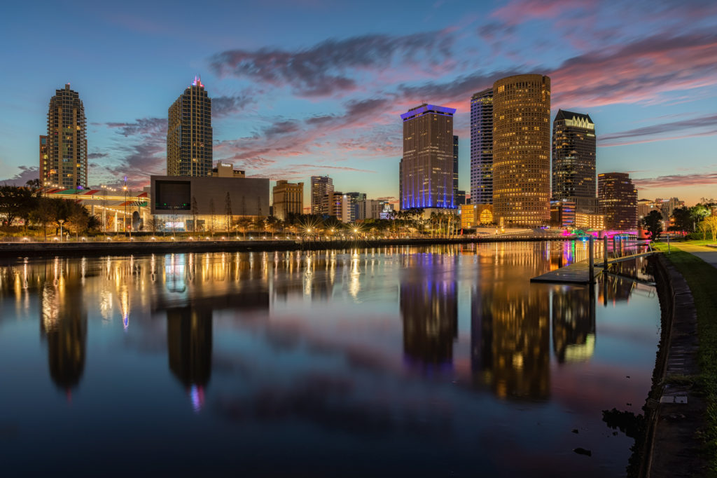 Tampa Sunrise Reflections Wide