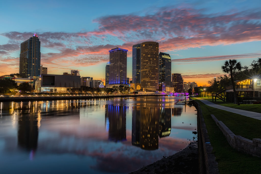 Tampa Sunrise Reflections Wide 2