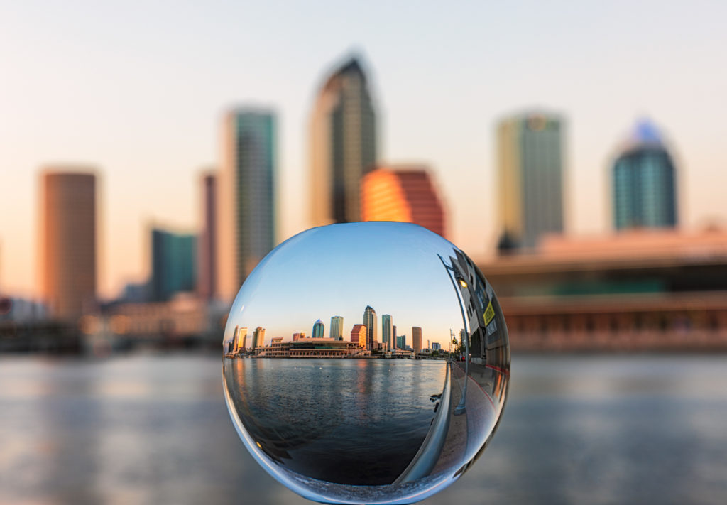 Tampa Sunset Skyline Lensball